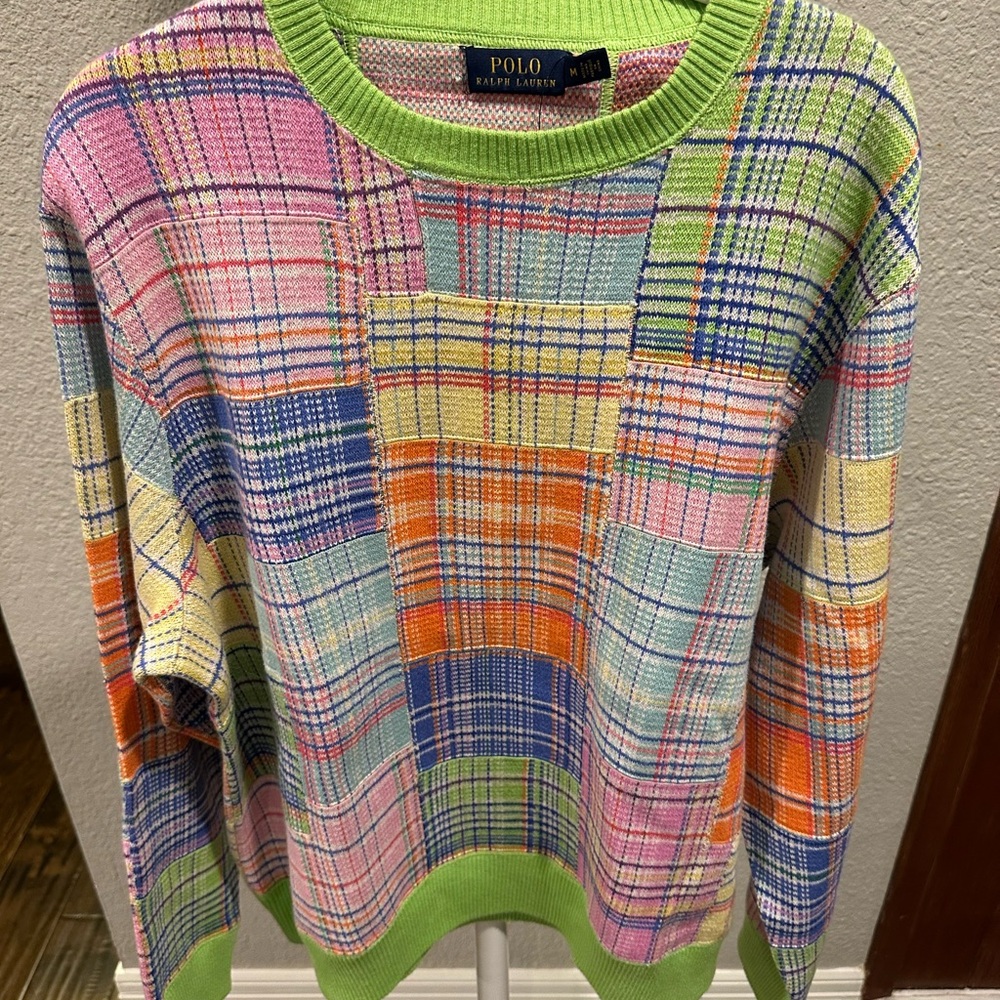 Polo by Ralph Lauren Women's Multicolor Patchwork Sweater NWT medium RARE